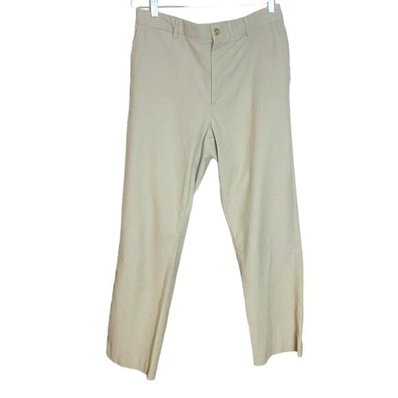 Tori Richard Mens Size 34x30 Tan Khaki Chino Stretch Straight Trouser Pants - Picture 1 of 6